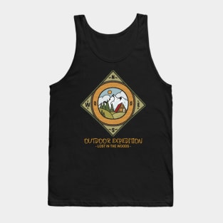 Outdoor Expedition / Lost in The Woods / Retro Design / Camping Lovers Tank Top